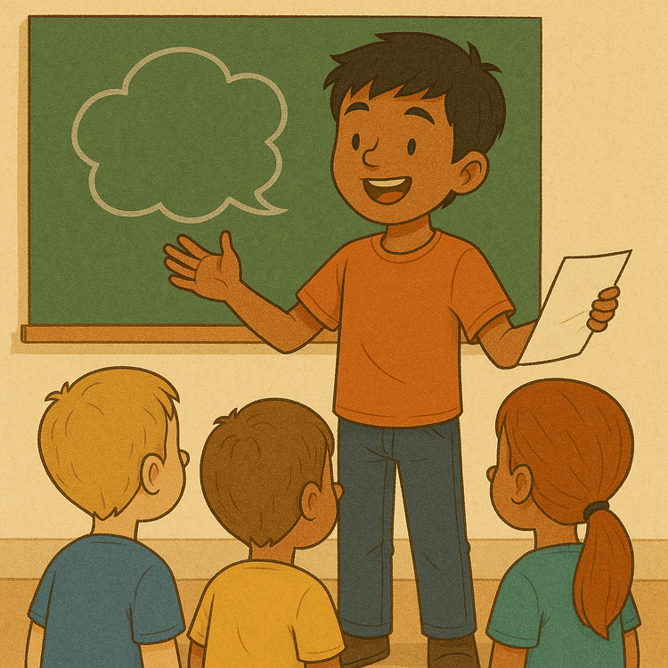 Father and child learning together